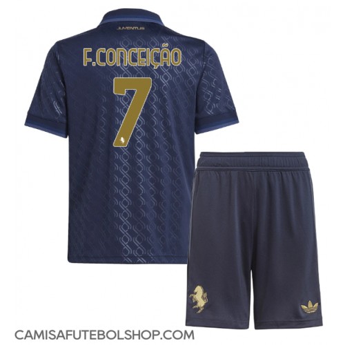 Camisa de time de futebol Juventus Francisco Conceicao #7 Replicas 3º Equipamento Infantil 2024-25 Manga Curta (+ Calças curtas)